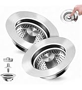 ChicHomey Kitchen Sink Drain Strainer 3-in-1,Pop-Up Stopper &amp; Anti-Clogging Basket - 304 Stainles...