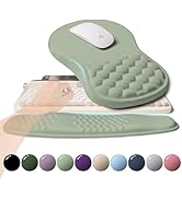 KUOSGM 2-in-1 Ergonomic Set, Wave Rise Keyboard Wrist Rest and Massage Bulge Slope Mouse Pad Wris...