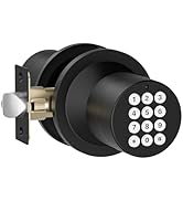 Door Knob with Keypad, Door Knob with Lock, Door Lock with Code, Keyless Entry Door Lock for Fron...