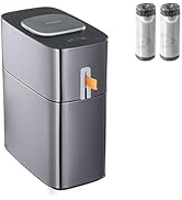 MOPUP Touchless Bathroom Trash Can, 4 Gallon Narrow Metal Automatic Privacy Garbage Cans,Motion S...