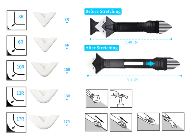 Caulking Tools Silicone Caulking Tools Sealant Finishing Tool Grout Scraper