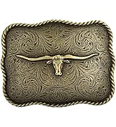Western Cowboy Belt Buckle - Texas Bull Skull Belt Buckle for Men women