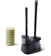 Eyliden Toilet Brush and Plunger Combo Set | 2-in-1 Disposable Toilet Bowl Wand Kit with 10 Refil...