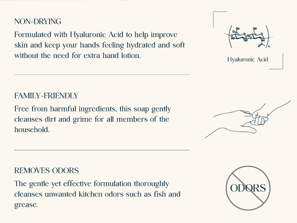 NON-DRYING, FAMILY-FRIENDLY, REMOVES ODORS
