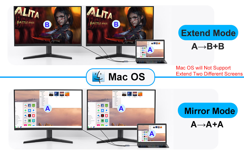 USB-C to Dual DisplayPort Splitter