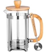MERMOO YILAN French Press Coffee Maker &amp; Tea Press 20oz Borosilicate Glass Carafe Plastic-Free Sm...