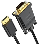 URELEGAN HDMI to VGA Cable 3.3 Feet, HDMI to VGA Cord (Male to Male) 1080P HD Video Cables Compat...