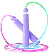 LED Light Up Jump Rope for Kids and Adult, Adjustable Glowing Skipping Rope for Boys and Girls, C...