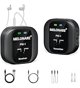 MELONARE PM-1 Wireless in-Ear Monitor System - UHF 500MHz, No Delay, HD Audio, Beltpack Transmitt...