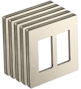 BESTTEN 5 Pack 2-Gang Signature Collection Champagne Gold Screwless Wall Plate, Golden Decor Outl...