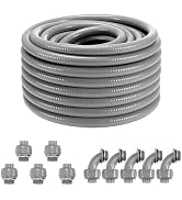 VEVOR 3/4-Inch (100FT) Flexible Electrical Conduit, PVC Liquid-Tight Conduit Non-Metallic with 5 ...