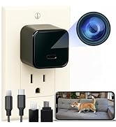 ALPHA TECH Indoor Camera with 160° Wide Angle, Plug in Offline Camera, No WiFi or App, Local SD S...