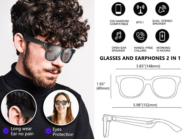 Al intelligenceBluetooth Audio Glasses
