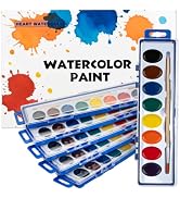 Watercolor Paint Set - [6 Pack] 8 Colors with Paint Brush, Washable Water Color Paint Sets for Ki...