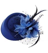 Yjcnelcr Fascinators Hats for Women,Cocktail Headwear with Flower,Mesh Veil Hair Clip Headpiece,V...