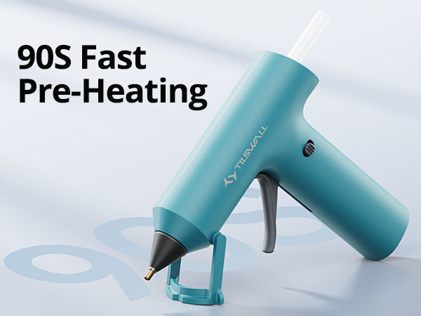 Tilswall Cordless Hot Glue Gun, Fast Preheating