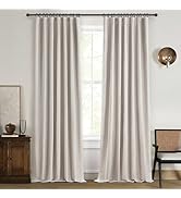QJmydeco Black Out 96 Inch Long Boho Curtains 2 Panel Set, Farmhouse Curtains for Living Room Dar...