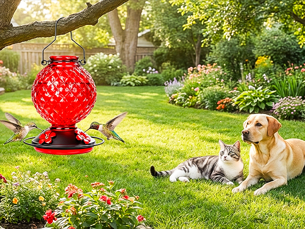 Glass Hummingbird Feeder