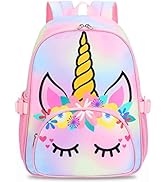 BTOOP Kids Backpack Girls School Backpack Preschool Kindergarten Unicorn Toddler BookBag with Che...