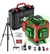 Weiddw 16 Lines Laser Level with Tripod 360 Self-Leveling, 4x360°4D Green Cross Line Vertical &amp; H...
