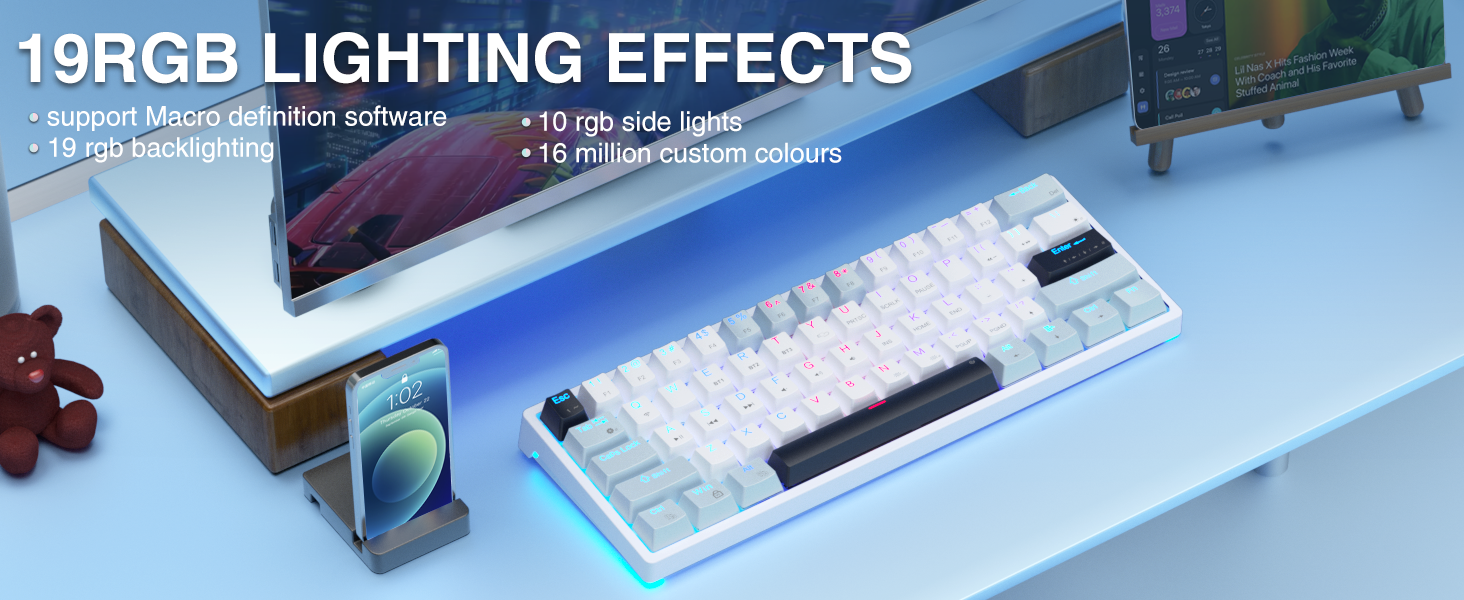  Wireless Mechanical Keyboard 60 percent keyboard gaming keyboard 60 percent 60% percent keyboard 