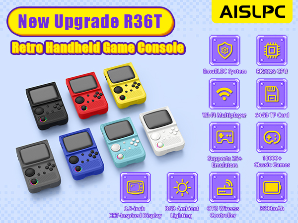 retro handheld game console gaming video consoles stick retroid pocket games hand held gameboy