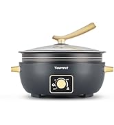 Topwit Shabu Shabu Pot 5L with Adjustable Power Control, Removable Nonstick Electric Frying Pan, ...