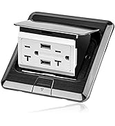 Vagueior Pop-Up Floor Box Kit, 4.8A USB Outlet, 20A Tamper-Resistant Receptacle Outlet, Corrosive...