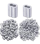 Twidec/200PCS Aluminum Crimping Loop Sleeve 1/16" 1/8" Wire Rope Sleeve Cable Crimp Ferrules for ...