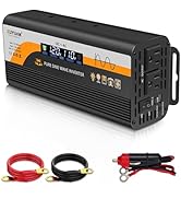 500W Pure Sine Wave Inverter, 12V/24V Auto-Detect, 50Hz/60Hz Switchable, LCD Display, Type-C Fast...