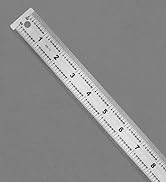 Pacific Arc Stainless Steel Ruler with 32nd and 64th Graduations, 12 Inches Rubber Backed