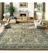 Lessymo Washable Area Rug for Living Room,8x10 Dark Brow Large Rugs with Non-Slip Backing,Soft Bo...