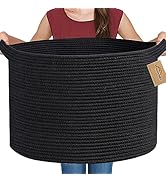 MEGASKET Large Black Blanket Basket, 22