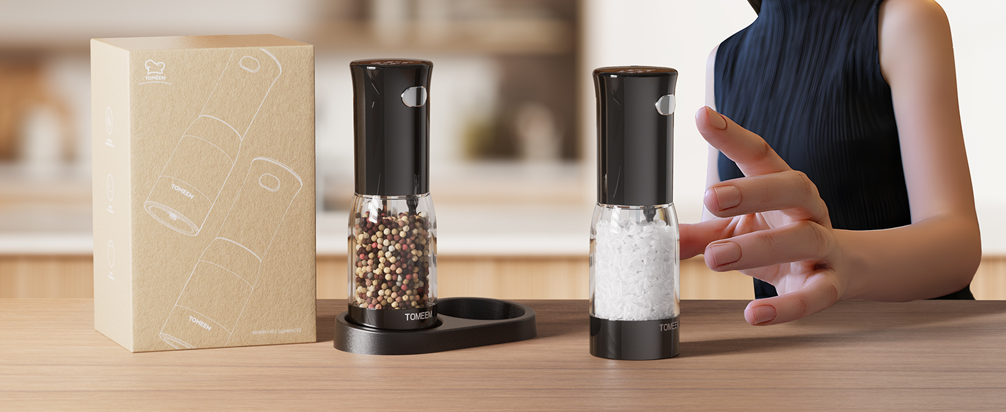 Electric Salt and Pepper Grinder Set