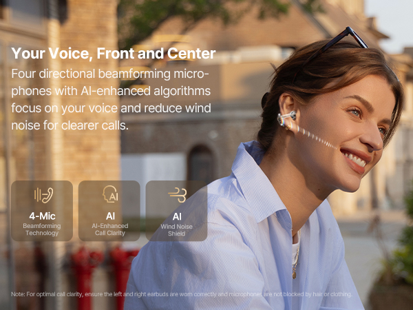 4-Mic AI Clear Call Earbuds