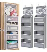 JARLINK 2 Pack 5-Shelf Over Door Organizer, Upgrade Hanging Storage with Clear Window, 50 lbs Loa...