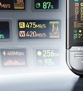 MOVE SPEED 512GB USB Drive with Smart Display 1090MB/s USB 3.2 Gen2 and Type C SSD Memory Stick f...