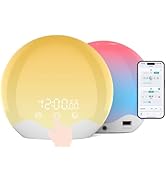 BIB_WJ Smart Sunrise Alarm Clock with Wireless Speaker for Heavy Sleepers, Shell Design