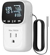 DEWENWILS Digital Temperature Controller, Heavy Duty 15A/1800W Thermostat Outlet Plug, VA Display...