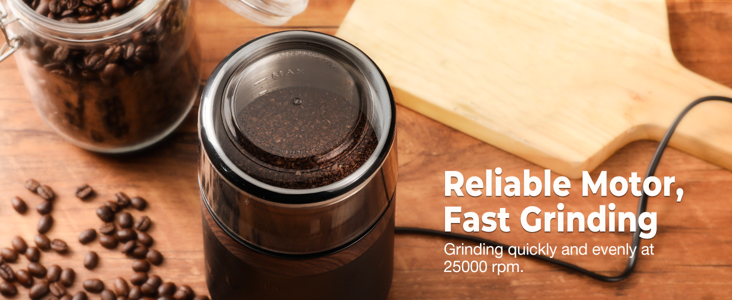 HAUSHOF Black Electric Coffee Blade Grinder (UL Plug)