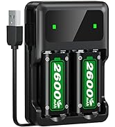 Fast Charge Xbox Controller Battery Pack, 2600mAh x2 Rechargeable Battery Pack with Charger for X...