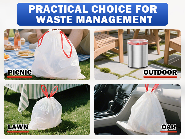 Multipurpose Drawstring Trash Bags