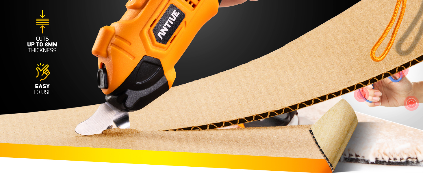 The Antive electric scissors for cardboard slices through boxes with ease!