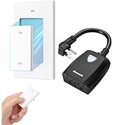 DEWENWILS Outdoor Wireless Remote Control Dual 3-Prong Outlet Weatherproof, Expandable Indoor Ele...