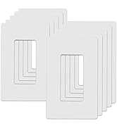 ABBOTECH 1-Gang Screwless Decorator Wall Plates, Child Safe Standard Size Outlet Cover, Unbreakab...