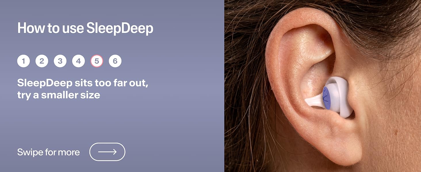 Steps on how to use Alpine SleepDeep sleeping ear plugs for side sleeper