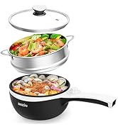 Dezin Hot Pot Electric with Steamer Upgraded, Non-Stick Sauté Pan, Rapid Noodles Electric Pot, 1....