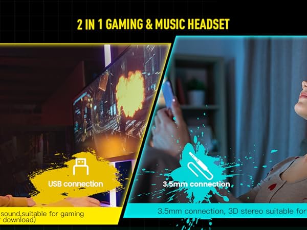 PC gaming headset with microphone