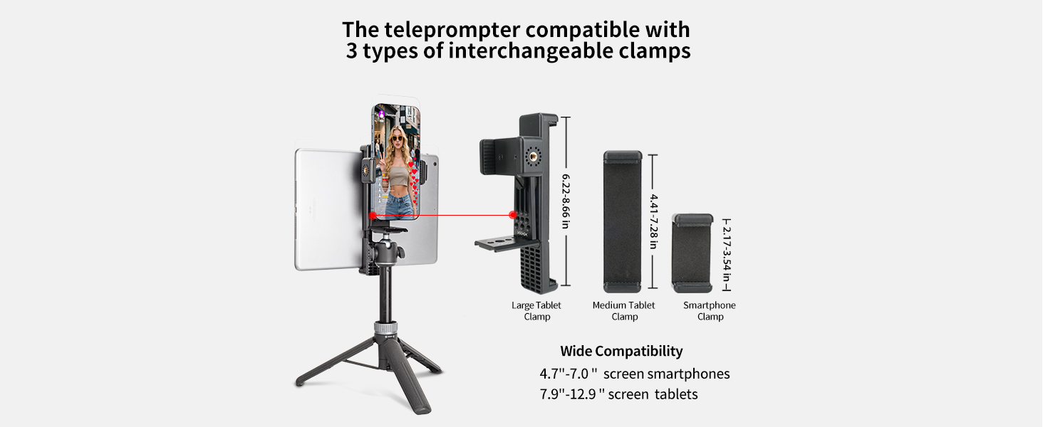 3 interchangeable types of clamps
