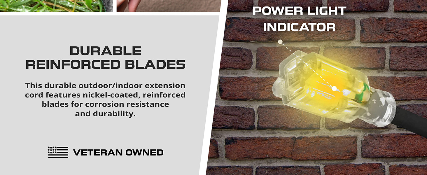 Lighted End extension cord